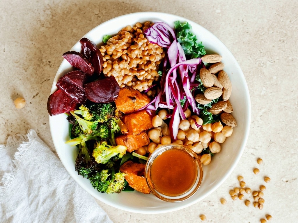 Veggie bowl con verduras y base saludable